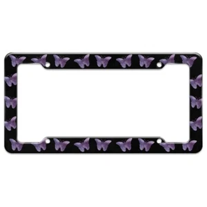 Purple Butterfly Watercolor Silhouette License Plate Tag Frame - Bild 1 von 3