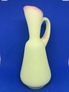 VINTAGE FENTON SATIN BURMESE GLASS EWER - Picture 1 of 12