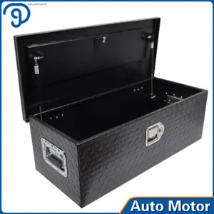 30"X13"X10" ALUMINUM TRUCK TRUNK BED TOOL BOX PICKUP TRAILER STORAGE+LOCK BLACK - Bild 1 von 13