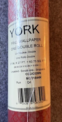 Papel tapiz York doble rollo 60 pies cuadrados ladrillo rojo plata más disponible Foto 1 de 4