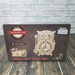 NEU - ROKR Eulenuhr mechanische Zeit LK503 3D Holzpuzzle Kit, 2021 - VERSIEGELT - Bild 1 von 5