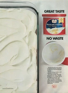 Magazine Print Ad DUNCAN HINES 1990 Sheetcake Frosting Vanilla Cake - Imagen 1 de 1