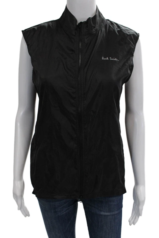 Paul Smith 男式风衣背心黑色高领拉链 L 码 — 第 1/4 张图片