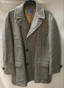 Pendleton Mens Gray Virgin Wool Long Sleeve Button-Front Overcoat Size 42 - Picture 1 of 6