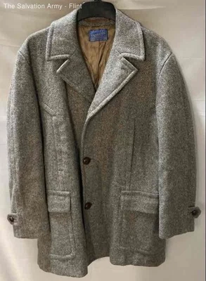 Pendleton Mens Gray Virgin Wool Long Sleeve Button-Front Overcoat Size 42 - Image 1 of 4