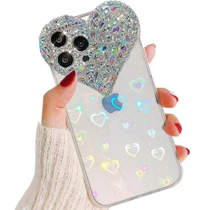 Linda Funda iPhone 13 Pro Max 3D Brillo Brillante Brillante Estuche para Mujeres Niñas, Pr... - Imagen 1 de 6
