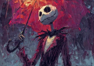 2025 Jack Skellington 1/1 ART SKETCH CARD ARTIST SIGNED -  ONE OF A KIND - Picture 1 of 2