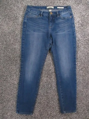 复古 America Blues 牛仔裤女式 6R 28 蓝色波西米亚紧身踝中腰弹力 — 第 1/4 张图片