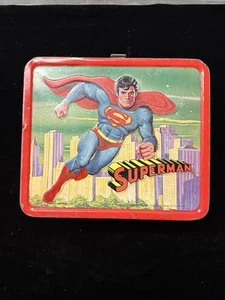 Superman Metall Brotdose mit Thermoskanne Aladdin 1978 Schön! - Bild 1 von 8