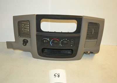02-05  dodge ram dash trim radio climate bezel center vents oem  grey - Image 1 of 4