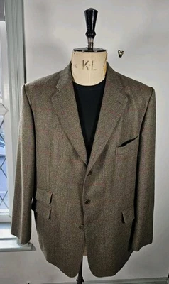 John Brocklehurst x Magee Tweed Jacket UK 48R Green Check 2XL Country Blazer - Image 1 of 4