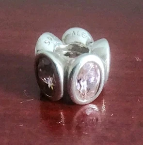 PANDORA S ALE 925 STERLING SILVER ZIRCONIA OVAL LIGHT FEBRUARY BIRTHSTONE CHARM - Picture 1 of 7