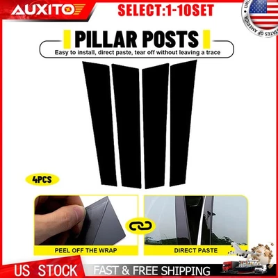 Gloss Black Pillar Post Covers Fit Porsche Panamera 2017 2018 2019 2020 21 4-40X - Image 1 of 4