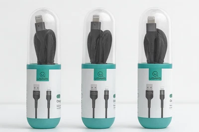 3x USAMS Charging & Data Cable, USB A to Micro USB, Braided Alloy, 3ft - Image 1 of 4