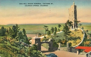 Postal Aerial View Will Rogers Memorial Cheyenne Mt Colorado Springs 1942 - Imagen 1 de 2
