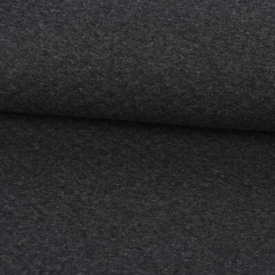 Sweatstoff Steppstoff Steppsweat einfarbig anthrazit meliert 1,5m Breite - Bild 1 von 4