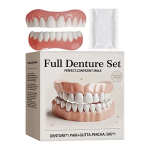 Denture Fake Teeth Kit Professional Full Denture At Home Repair Missing Teeth - Foto 1 di 12
