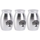  3 Pc Pet Urn Stainless Steel Metal Stand Small Keepsake Urns Container