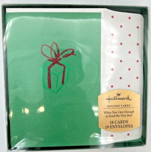 Vintage HALLMARK Holiday Sparkle Cards Boxed Set 18 Christmas Present Gift NOS - Picture 1 of 2