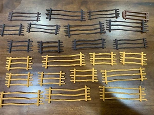 Lot of 23 Fence Sections Western Cowboy Plastic Figure Playset Pieces brown - Picture 1 of 1