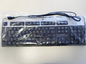 Genuine HP USB Wired Keyboard Black + Silver Model KU-0316 Part 434821 NIB - Picture 1 of 7