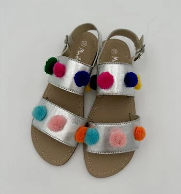 Mini Boden Pom Pom sandals - Image 1 of 3