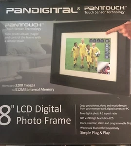 Pandigital 8” LCD Photo Frame (Pantouch Touch Sensor Technology) 3200 Images - Picture 1 of 4