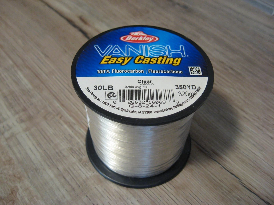 Línea de pesca Berkley Vanish Easy Casting 100 % fluorocarbono 30 lb 350 yardas transparente Foto 1 de 4