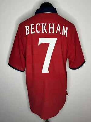 Maillot Angleterre / 2000 / Beckham / #7 / Three Lions / Jersey / Euro / EM - Photo 1/4