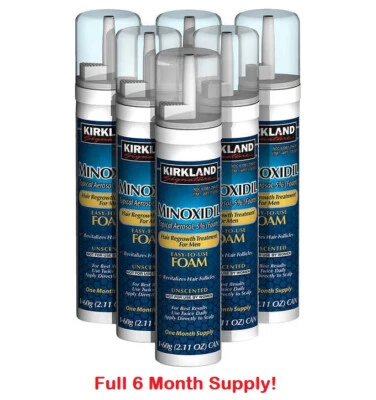 6 Months 5% Foam Minoxidil Hair Regrow for Men EXPIRES 01/2026 Kirkland Sealed - Image 1 of 4