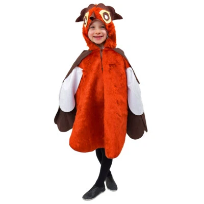 KRAUSE & SOHN Eulen Kostüm Oliver Eule für Kinder Gr. 104-140 Tier Plüsch Fasching