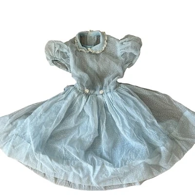 Vestido de fiesta suizo de encaje transparente 6/8 de colección para niñas años 60 azul ver medida Foto 1 de 4