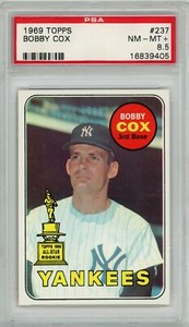 1969 Topps #237 Bobby Cox NM-MT + 8.5 PSA