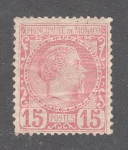 SELLO MÓNACO #5 — 15c PRÍNCIPE CHARLES III -- 1885 -- SIN USAR - Imagen 1 de 2