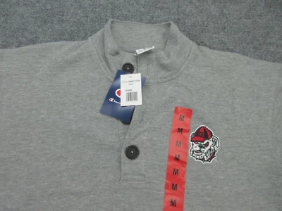 Suéter Georgia Bulldogs Para Hombres Gris Medio UGA Henley Cuello Campeón Adulto M NUEVO Foto 1 de 4