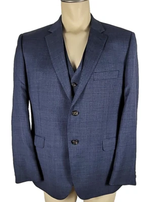 Ralph Lauren Black Label Slim Fit 2pc Navy Blue Wool Suit Coat Jacket Vest 42S - Image 1 of 4