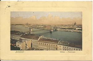 Ungarn, Budapest, 1910 gebr. Farb AK m. Rand-Prägung. - Picture 1 of 1