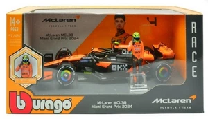 McLaren MCL38 Lando Norris 2024 with figure 1:24 BURAGO 28040N - Picture 1 of 1