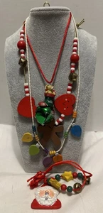 4 Weihnachtsketten Konvolut. Handarbeit.  3 sind verstellbar Beschreibung lesen - Bild 1 von 5