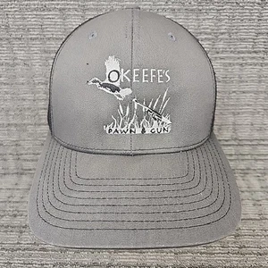 Hunters O'Keefe's Pawn Gun Duck Trucker Hat Cap Hat Snapback Mesh Black Grey - Picture 1 of 16
