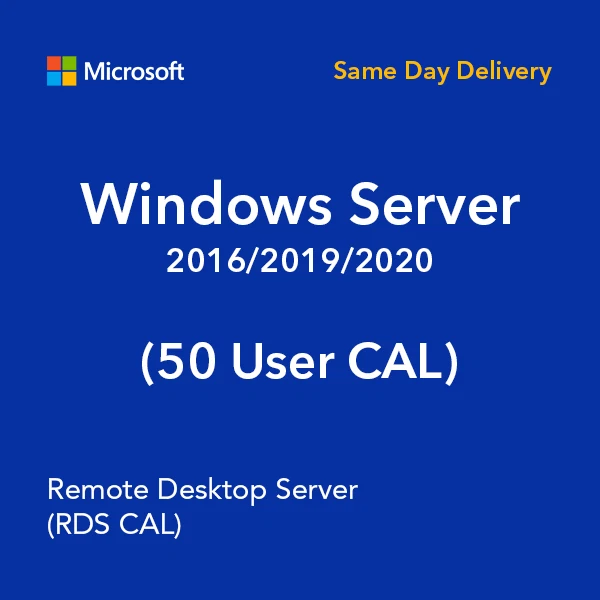 Windows Remote Desktop Server (RDS CAL) 2016/2019/2020 (50 User CAL) - Image 1 of 1