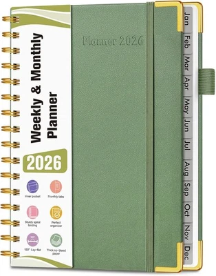 2026 Planner, Hardcover Leather Weekly and Monthly Planner, January 2026 - Decem - Image 1 of 4