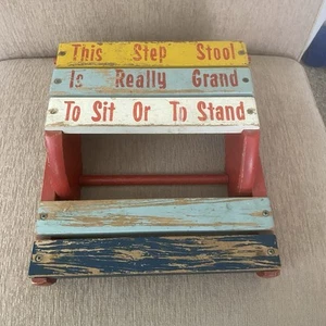 Vintage Kinder Tritthocker Stuhl Sitz Ständer klappbar Primär Splitt Farbe - Bild 1 von 10