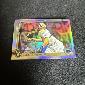 2025 Topps Chrome Refractor #25 William Contreras Milwaukee Brewers - Picture 1 of 2