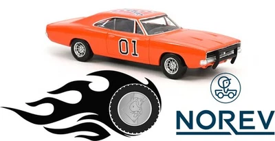 1:43 1969 Dodge Charger - Dukes of Hazzard General Lee - NOREV Jet Car Diecast