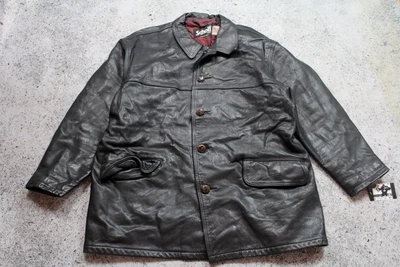 Chaqueta chaquetón de cuero negra Schott NYC talla 52 para hombre Foto 1 de 4