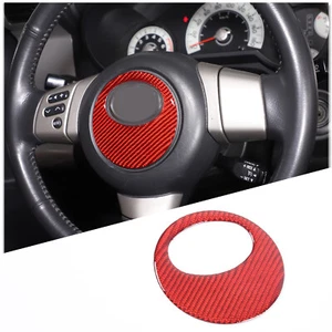 Anillo de ajuste rojo de fibra de carbono logotipo del volante para Toyota FJ Cruiser 2007-2021 - Imagen 1 de 10