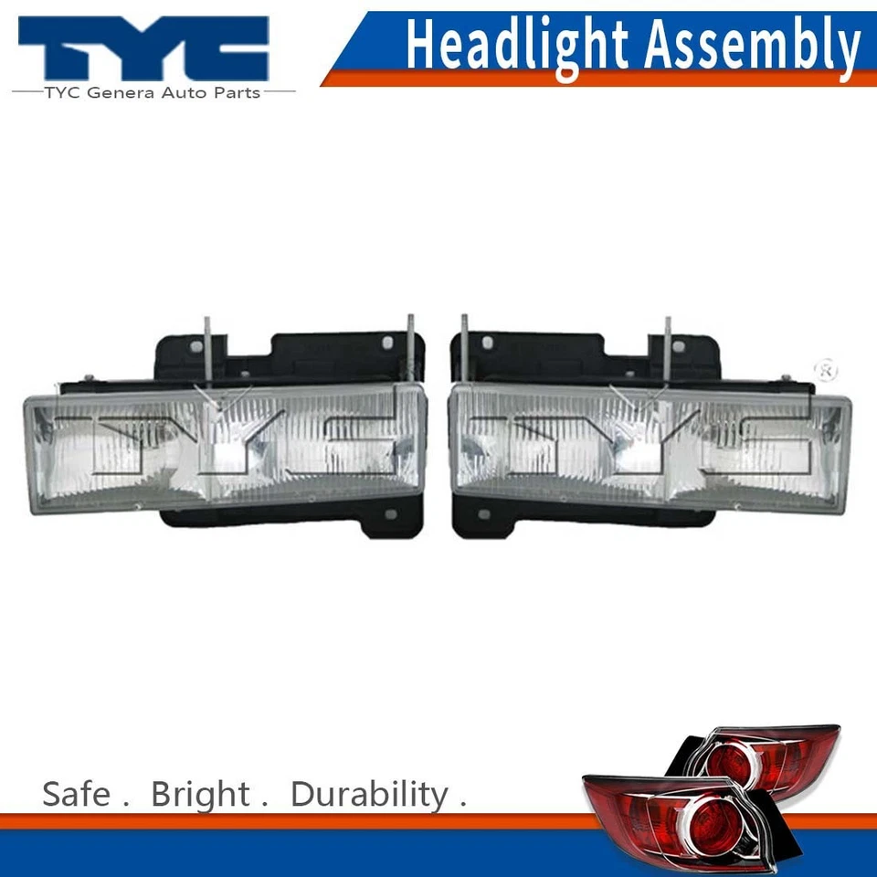 Conjunto de faros TYC izquierda y derecha 2 piezas para Chevrolet K2500 1990-2000 Foto 1 de 4