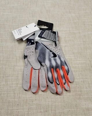 Guantes de Bateo NIKE Alpha Elite Grandes Azul Gris Illinois Lucha Illini Foto 1 de 4