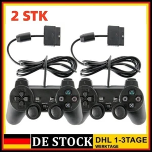 2 x Controller für PS2 Playstation 2 Dual Vibration wired Gamepad kabelgebunden - Bild 1 von 7